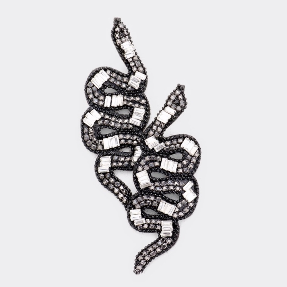 Rhinestone Serpent Snake Earrings